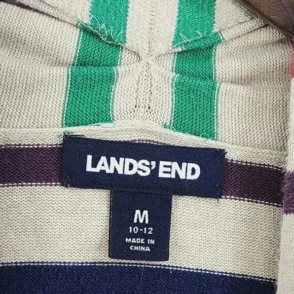 Lands End Womens Striped Cardigan Sweater M 16PT - Picture 4 of 7